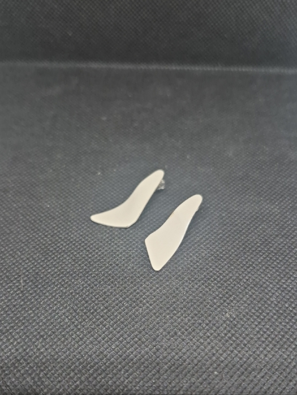Source Unknown White Modern Minimalist Stud Earrings